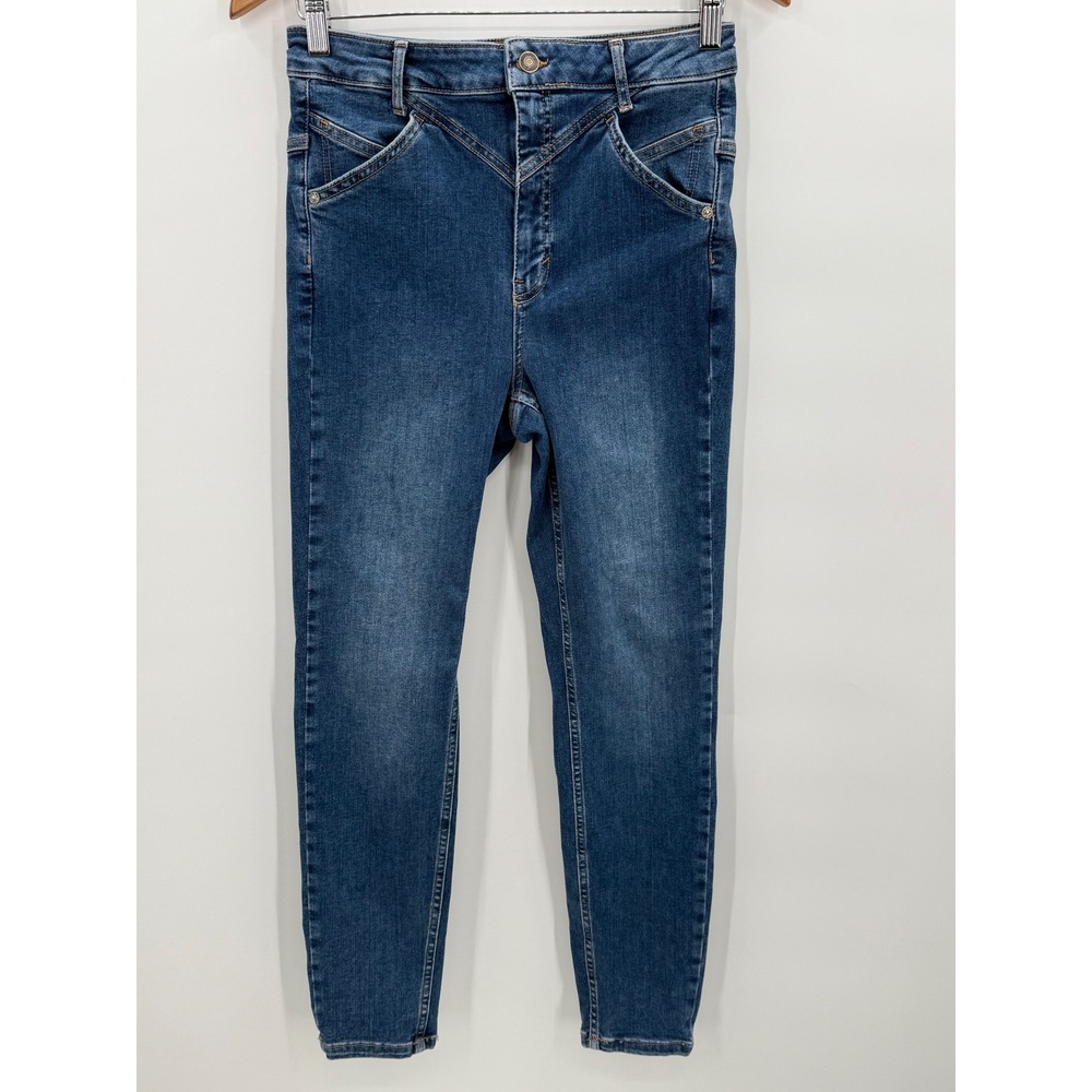 Free People Indigo Skinny Jeans with Panel Seams - Picture 2 of 6